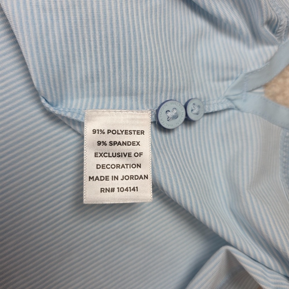 Walter Hagen Polo Shirt Mens 4XLT Blue White Striped Stretch Performance NWT - Picture 6 of 14